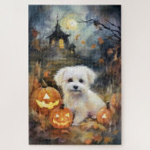 Halloween Coton de tulear with Pumpkins Scary Legpuzzel (Verticaal)