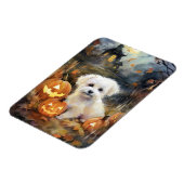 Halloween Coton de tulear with Pumpkins Scary Magneet (Linkerzijde)