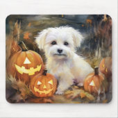 Halloween Coton de tulear with Pumpkins Scary Muismat (Voorkant)