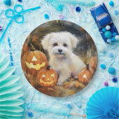 Halloween Coton de tulear with Pumpkins Scary Papieren Bordje (Feest)