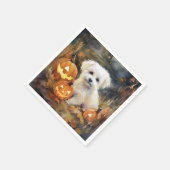 Halloween Coton de tulear with Pumpkins Scary Servet (Hoek)