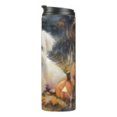 Halloween Coton de tulear with Pumpkins Scary Thermosbeker (Geroteerd rechts)