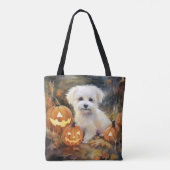 Halloween Coton de tulear with Pumpkins Scary Tote Bag (Achterkant)
