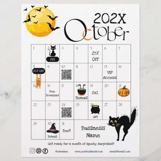 Halloween Countdown Advent Kalender Schattigee pic Flyer (Voorkant)