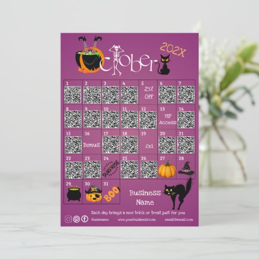 Halloween Countdown Advent Kalender Zakelijke Prom Aankondiging (Staand voorkant)
