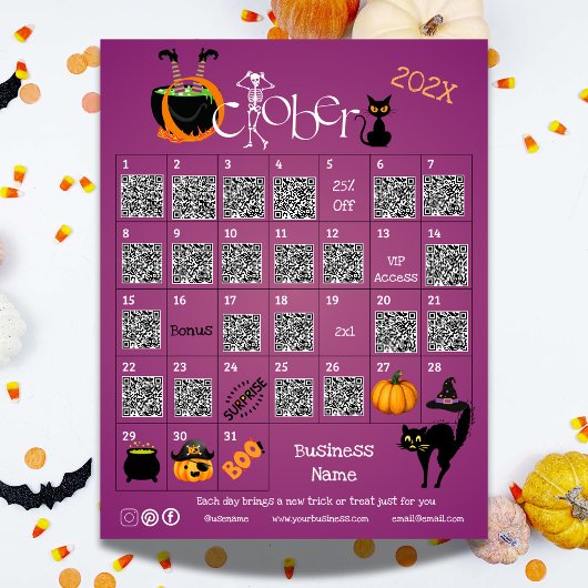 Halloween Countdown Advent Kalender Zakelijke Prom Aankondiging
