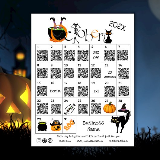 Halloween Countdown Advent Kalender Zakelijke Prom Flyer