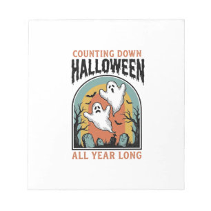 Halloween Countdown T-shirt Vintage Kerkhof Grafis Notitieblok