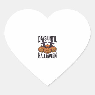 Halloween Countdown T-shirt Vintage Pompoen Design Hart Sticker