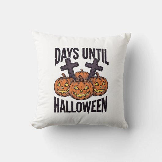 Halloween Countdown T-shirt Vintage Pompoen Design Kussen (Voorkant)
