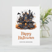 Halloween Country House Pumpkins Ghost Kaart (Staand voorkant)