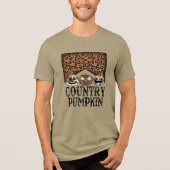 Halloween Country Pumpkins Typografie Tri-Blend Shirt (Voorkant)
