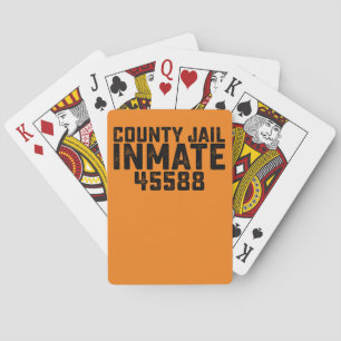 Halloween County Jail Gedetineerde Gevangene Oranj Pokerkaarten