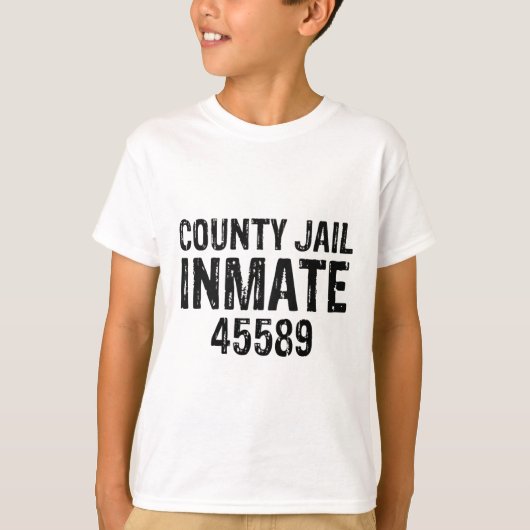 Halloween County Jail Inmate Prisoner Costume Part T-shirt (Voorkant)