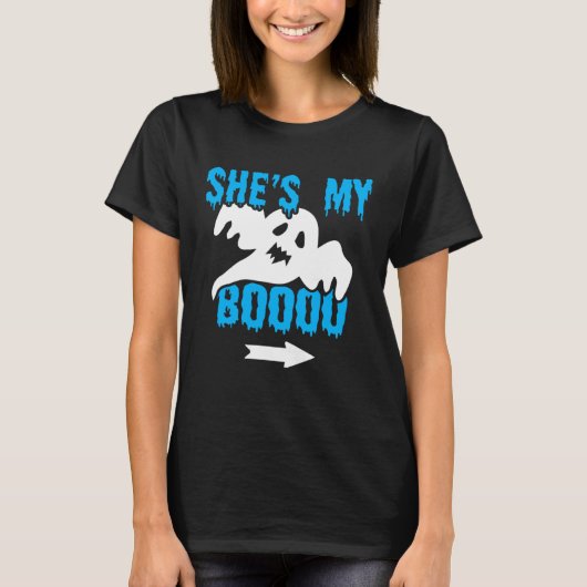 Halloween Couples She s My Boo Ghost T-shirt (Voorkant)