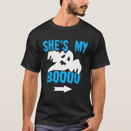 Halloween Couples She s My Boo Ghost T-shirt (Voorkant)