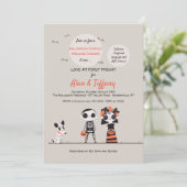 Halloween Couples Shower Invitation Kaart (Staand voorkant)