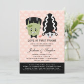 Halloween Couples Wedding Shower Invitations Kaart (Staand voorkant)