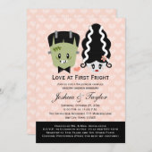 Halloween Couples Wedding Shower Invitations Kaart (Voorkant / Achterkant)
