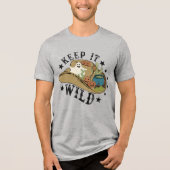 Halloween Cowboy Hou het Wilde Land Tri-Blend Shirt (Voorkant)