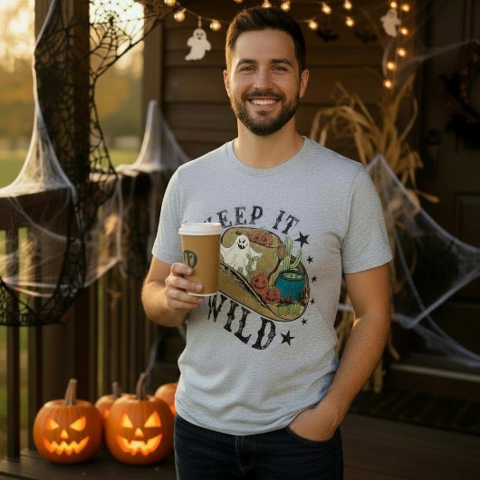Halloween Cowboy Hou het Wilde Land Tri-Blend Shirt