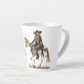 Halloween Cowgirl Western Horse Skeleton Latte Mok (Rechterhoek)