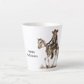 Halloween Cowgirl Western Horse Skeleton Latte Mok (Voorkant)