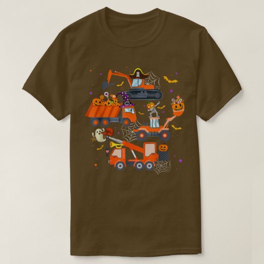 Halloween Crane Truck Construction Pumpkin Toddler T-shirt (Design voorkant)