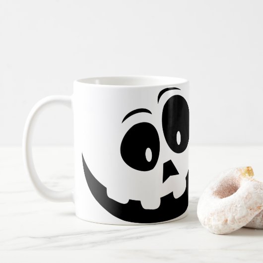 Halloween Crazy Ghost Gezicht Koffiemok (Met donut)