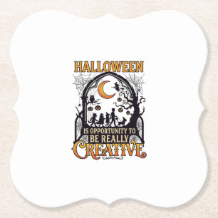 Halloween Creatieve Kinderen Silhouet Halve Maan W Kartonnen Onderzetters