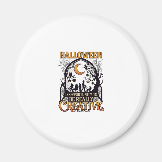 Halloween Creatieve Kinderen Silhouet Halve Maan W Magneet (Voorkant)