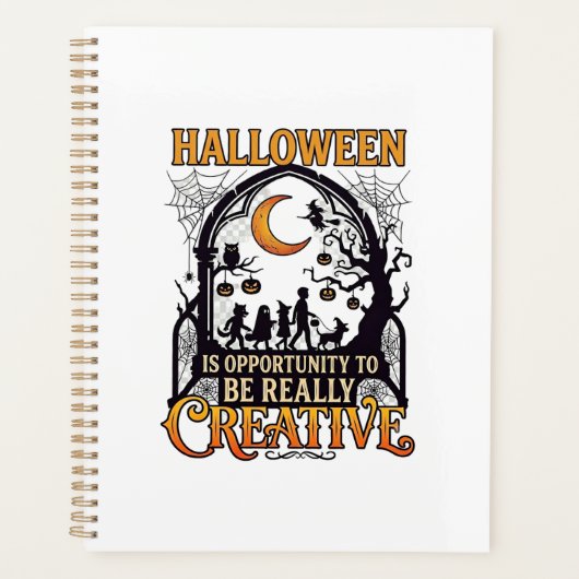 Halloween Creatieve Kinderen Silhouet Halve Maan W Planner (Voorkant)