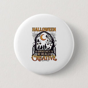 Halloween Creatieve Kinderen Silhouet Halve Maan W Ronde Button 5,7 Cm