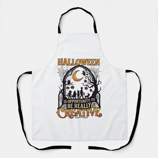 Halloween Creatieve Kinderen Silhouet Halve Maan W Schort (Voorkant)