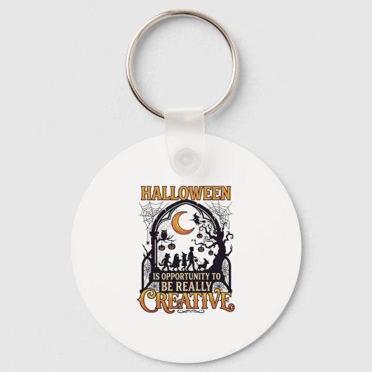 Halloween Creatieve Kinderen Silhouet Halve Maan W Sleutelhanger (Voorkant)