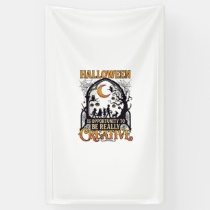 Halloween Creatieve Kinderen Silhouet Halve Maan W Spandoek