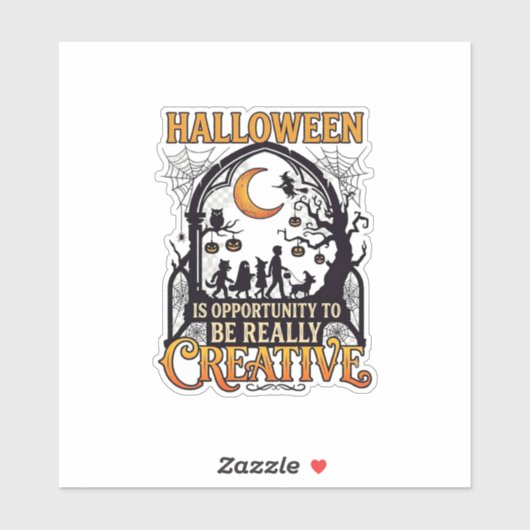 Halloween Creatieve Kinderen Silhouet Halve Maan W Sticker (Vel)