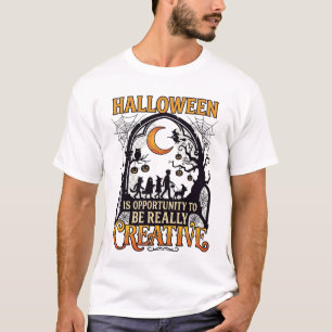 Halloween Creatieve Kinderen Silhouet Halvemaan W T-shirt