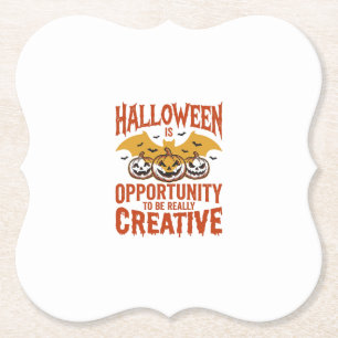 Halloween Creatieve Pompoen Vleermuis Vintage Vect Kartonnen Onderzetters