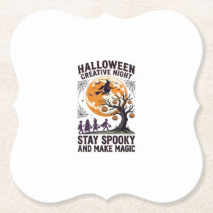 Halloween Creatieve Shirt Vintage Griezeldolle Maa Kartonnen Onderzetters
