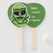 Halloween Creature aangepaste tekst hand fan set Handwaaier (Voorkant en achterkant)