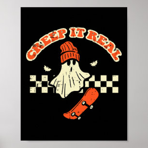 Halloween Creep Het Echte Spook Skater Kostuum Man Poster