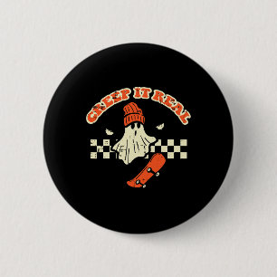 Halloween Creep Het Echte Spook Skater Kostuum Man Ronde Button 5,7 Cm