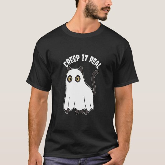 Halloween Creep Real Cat T-shirt (Voorkant)