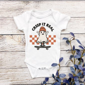 Halloween Creep Real Cute Baby Ghost Skateboard Romper