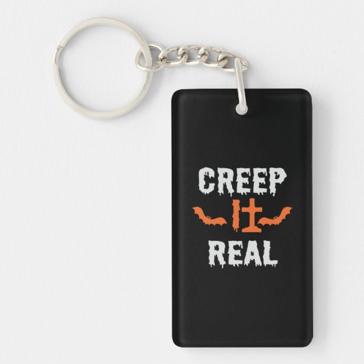 Halloween Creep Real Funny Bat Birthday Sleutelhanger (Voorkant)