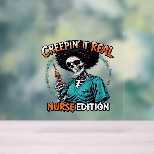 Halloween Creepin It Real! Nurse Edition Classic T Acryl Bord (Neutraal)