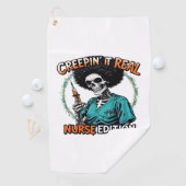 Halloween Creepin It Real! Nurse Edition Classic T Golfhanddoek (Insitu)