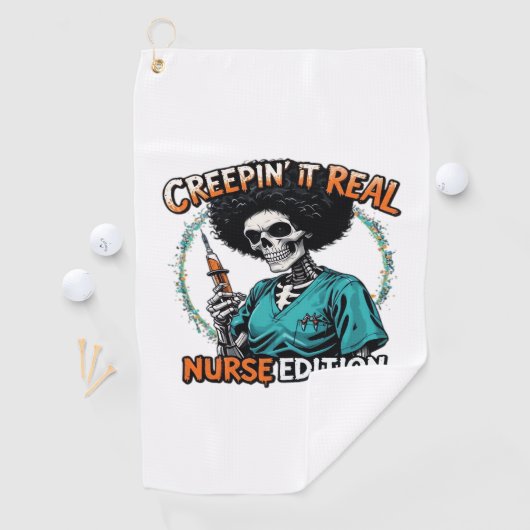 Halloween Creepin It Real! Nurse Edition Classic T Golfhanddoek (Insitu)