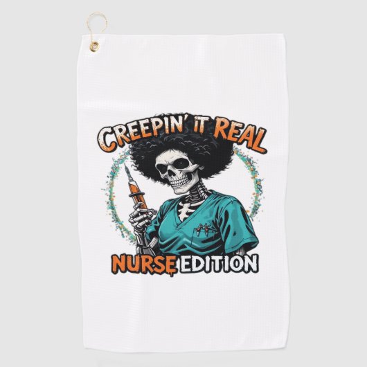 Halloween Creepin It Real! Nurse Edition Classic T Golfhanddoek (Voorkant)